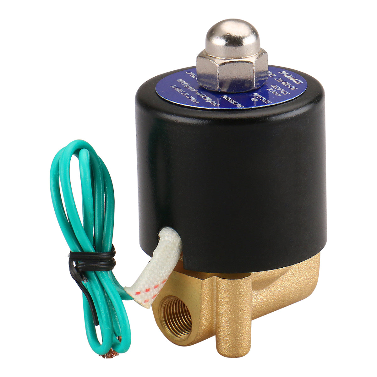 Baomain Pneumatic  1/8 inch 12V/24V/110V/220V Brass Electric Solenoid Valve 2W-025-06 Normally Closed Water, Air - BAOMAIN