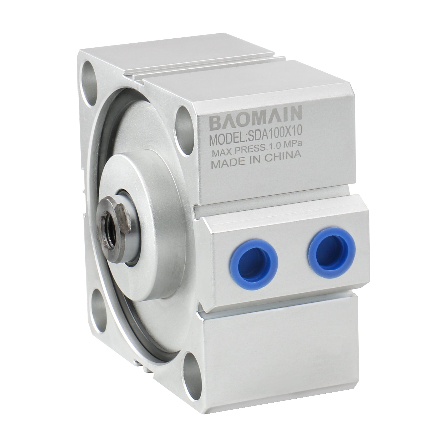 Baomain Compact Thin Pneumatic Air Cylinder SDA-100 Series 100mm Bore Double Action PT3/8 Port - BAOMAIN
