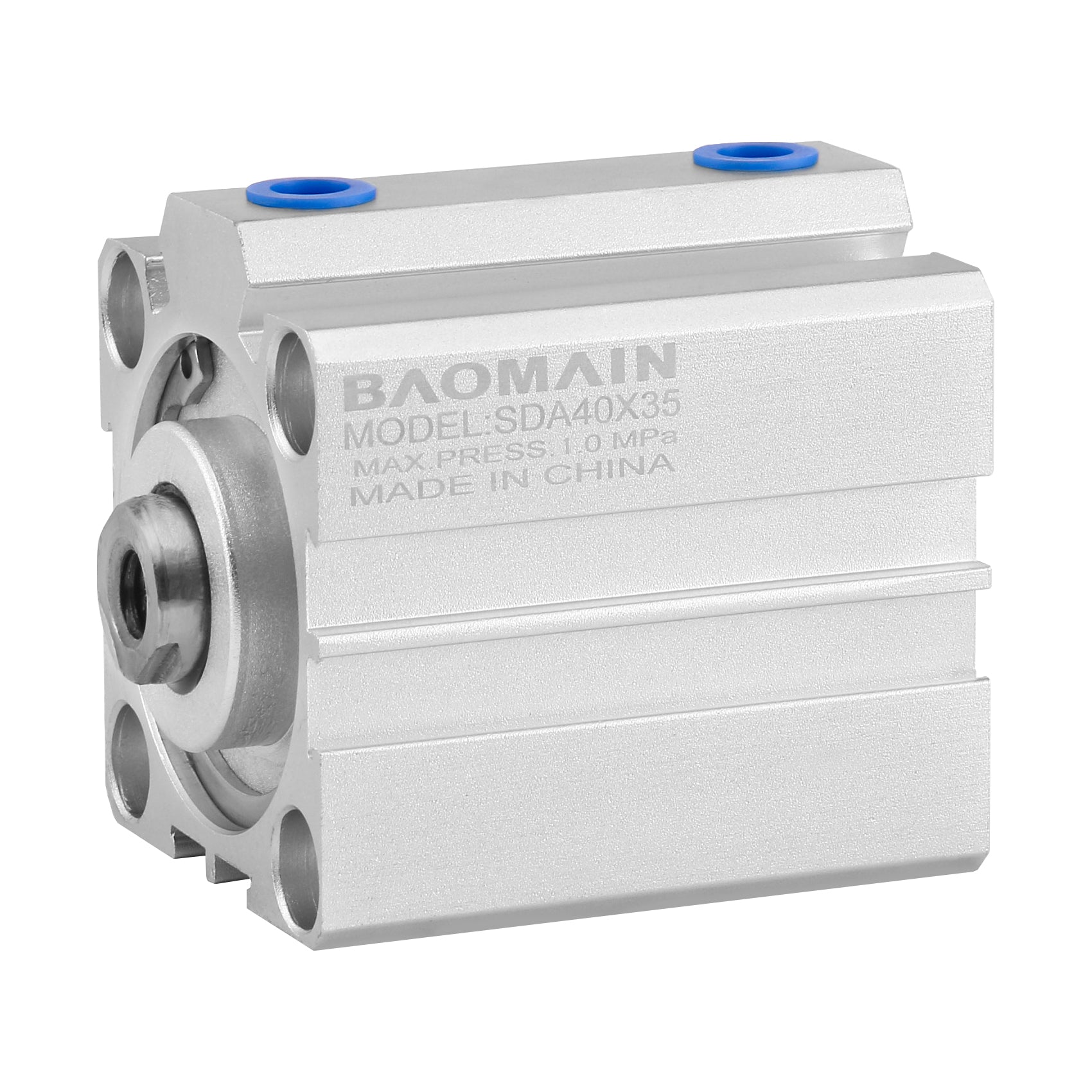 Baomain Compact Thin Pneumatic Air Cylinder SDA-40 40mm Bore Double Action PT1/8 Port - BAOMAIN