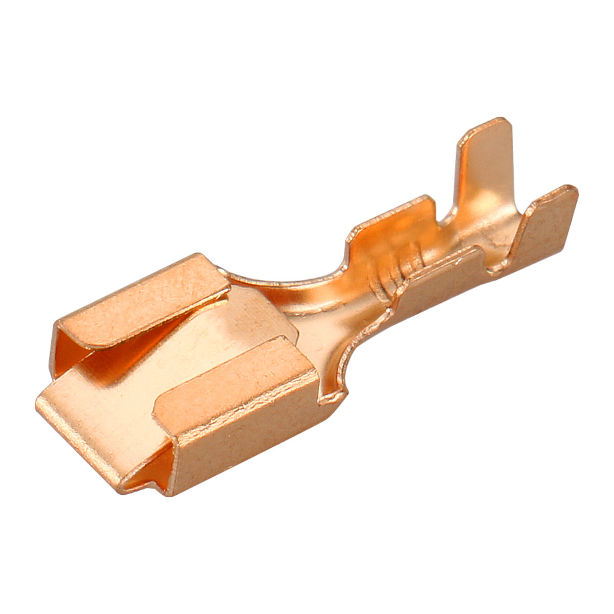 Baomain Female Spade Quick Splice Crimp Terminals 1/4"(6.3mm) Crimp Connector Non Insulated Pack of 100 - BAOMAIN