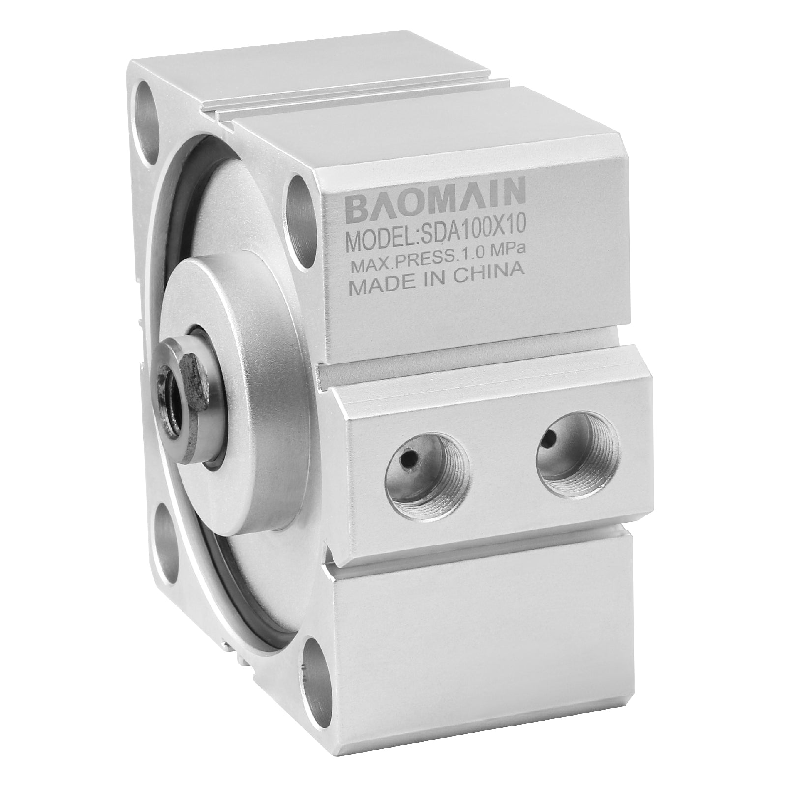 Baomain Compact Thin Pneumatic Air Cylinder SDA-100 Series 100mm Bore Double Action PT3/8 Port - BAOMAIN