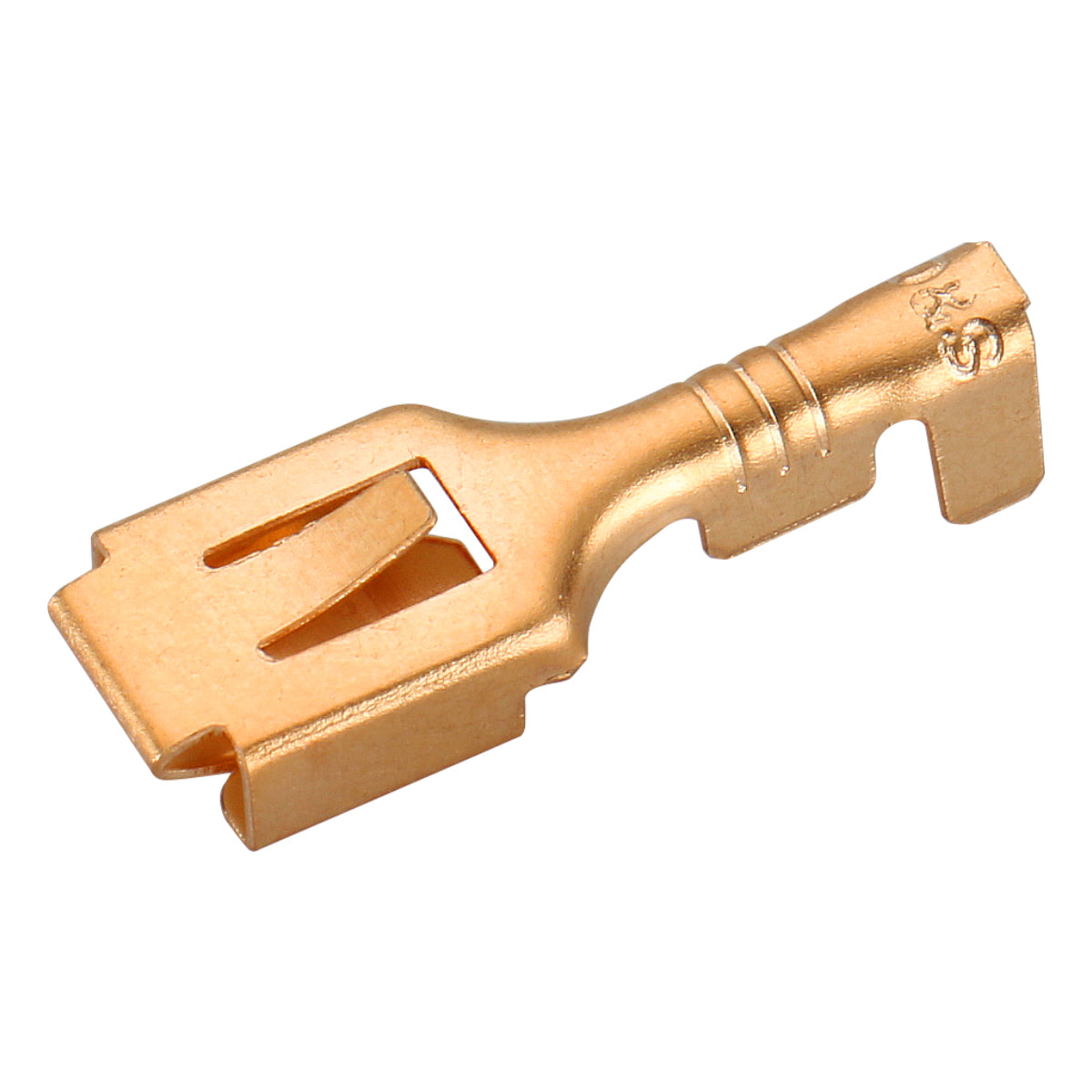 Baomain Female Spade Quick Splice Crimp Terminals 1/4"(6.3mm) Crimp Connector Non Insulated Pack of 100 - BAOMAIN