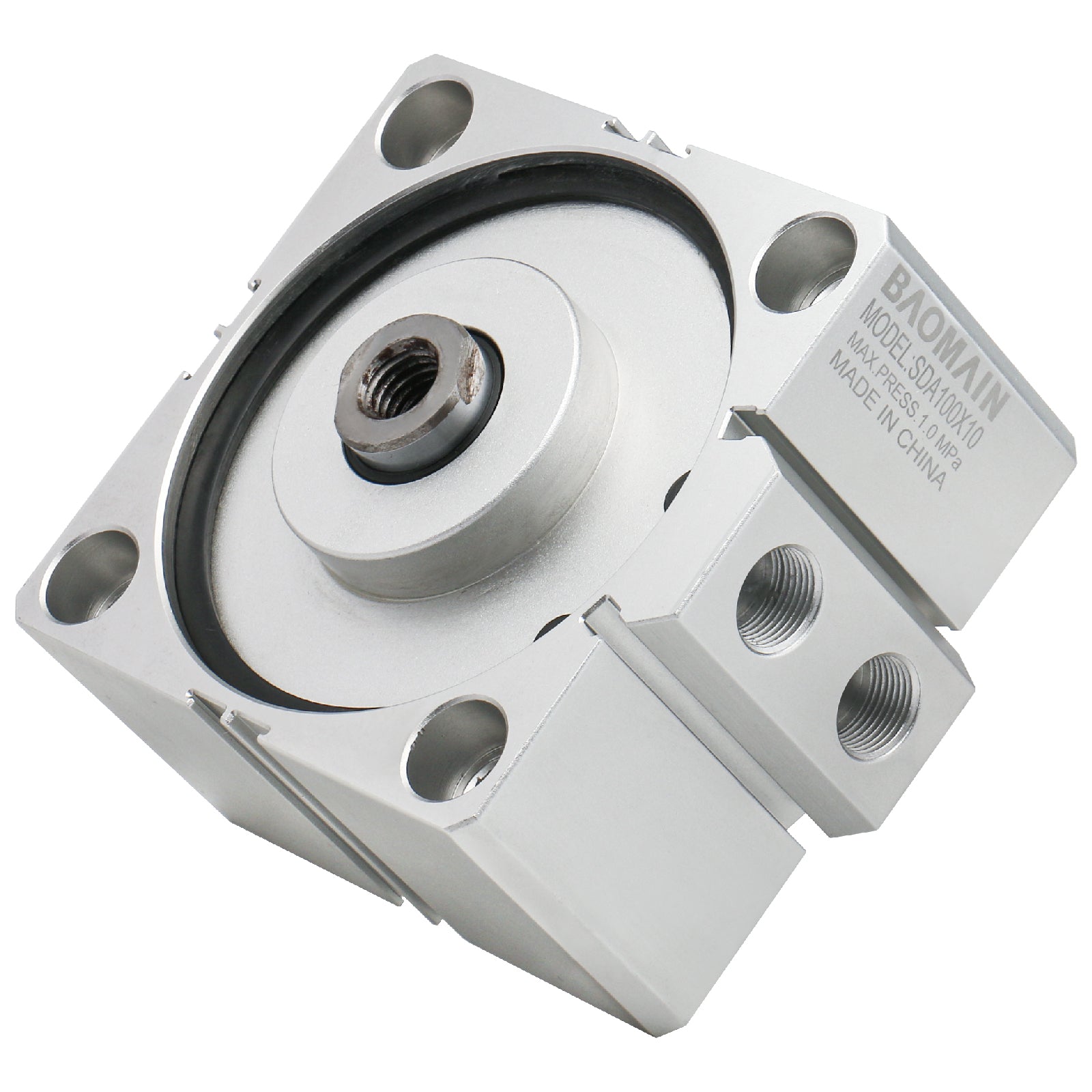 Baomain Compact Thin Pneumatic Air Cylinder SDA-100 Series 100mm Bore Double Action PT3/8 Port - BAOMAIN