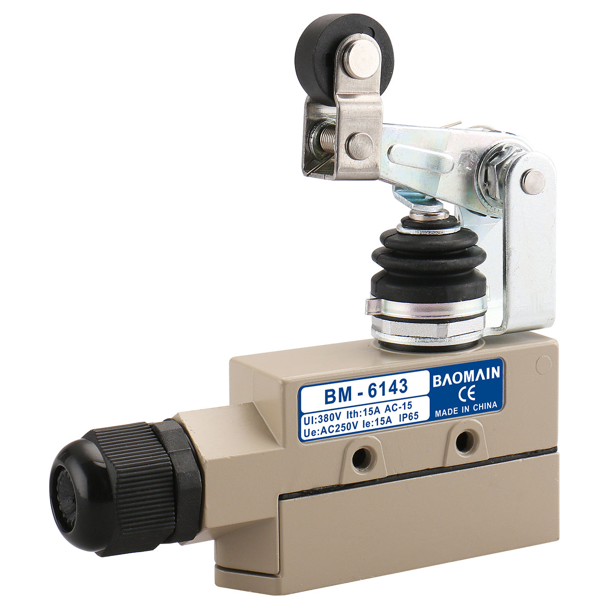 Baomain Roller Arm Kopf Reset BM-6143 (TZ-6143) Versiegelter Endschalter 15A/250VAC IP65 Wasserdicht