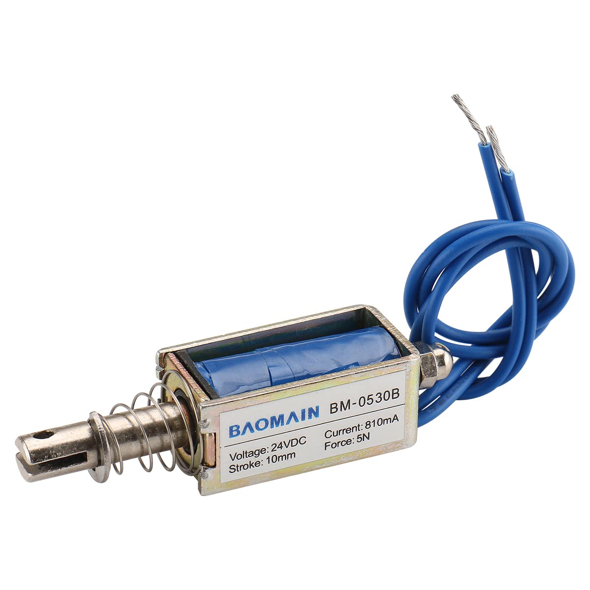 Solenoid Electromagnet BM-0530B DC 24V 810mA 10mm 5N Push Pull - BAOMAIN