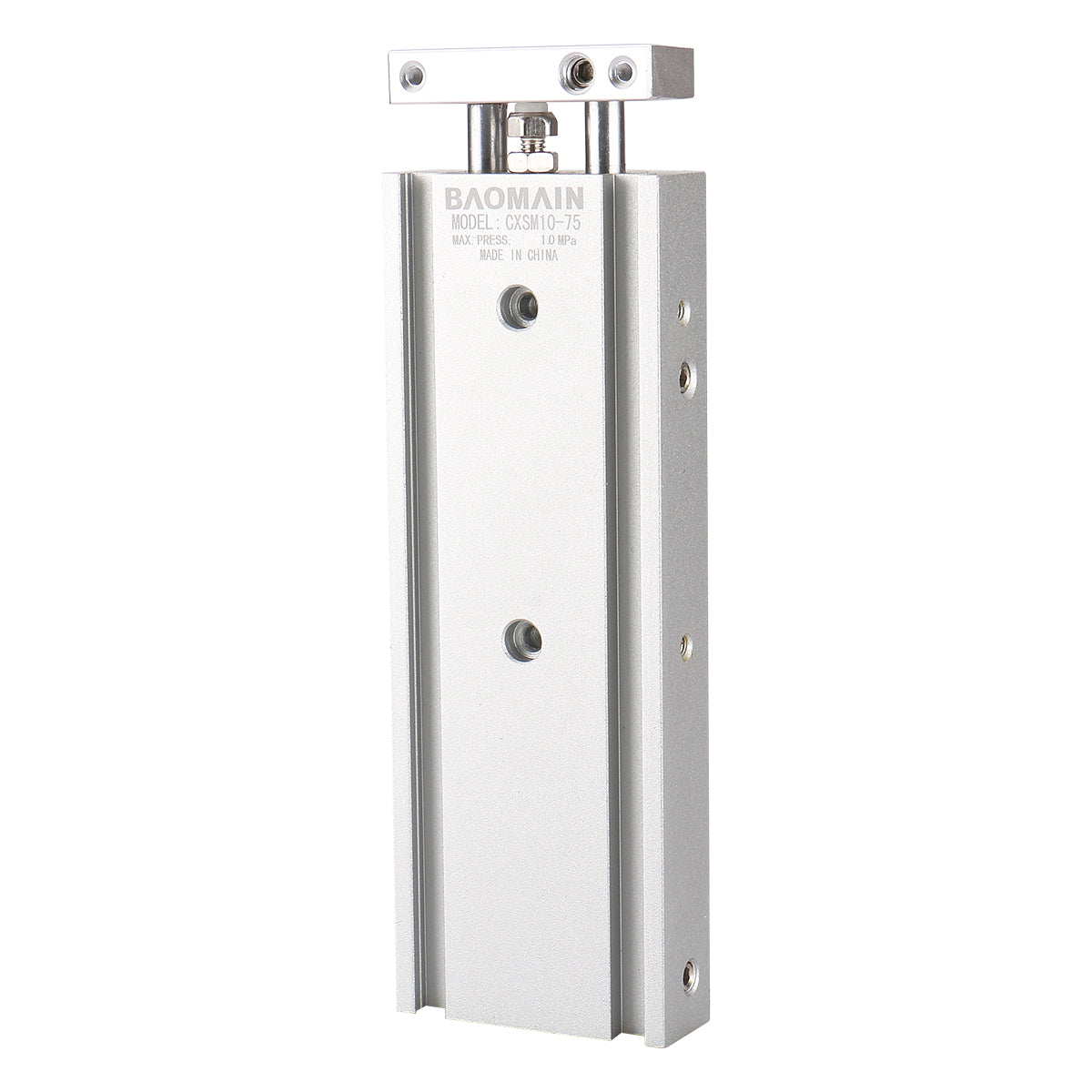 Baomain Pneumatic Dual Air Cylinder CXSM10-75,Bore 10mm,Stroke 75mm(3") Guide Rod Plate Double Rod Guided Slide Bearing Cushioned