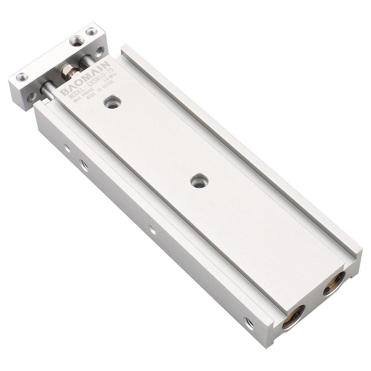 Baomain Pneumatic Dual Air Cylinder CXSM10-75,Bore 10mm,Stroke 75mm(3") Guide Rod Plate Double Rod Guided Slide Bearing Cushioned