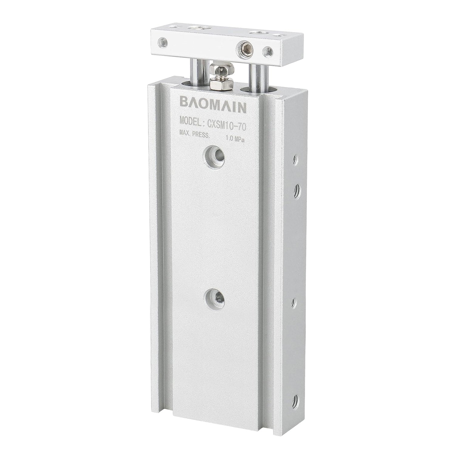 Baomain Pneumatic Dual Air Cylinder CXSM 10mm Stroke 70mm Bore Guide Rod Plate Double Rod Guided Slide Bearing Cushioned