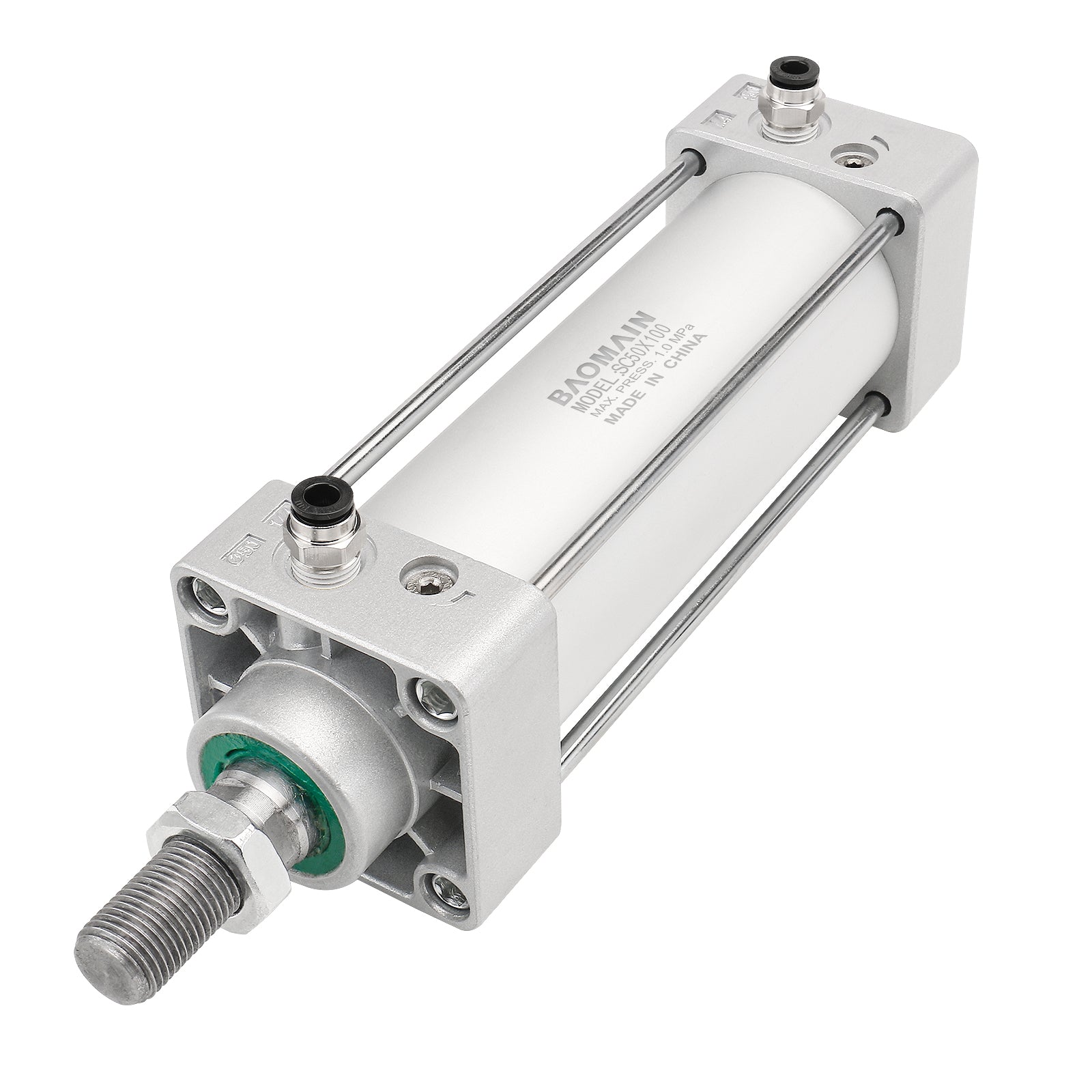 Pneumatic Air Cylinder SC 50 PT 1/4, Bore: 50mm (2 inch) Screwed Piston Rod Dual Action 1 Mpa - BAOMAIN