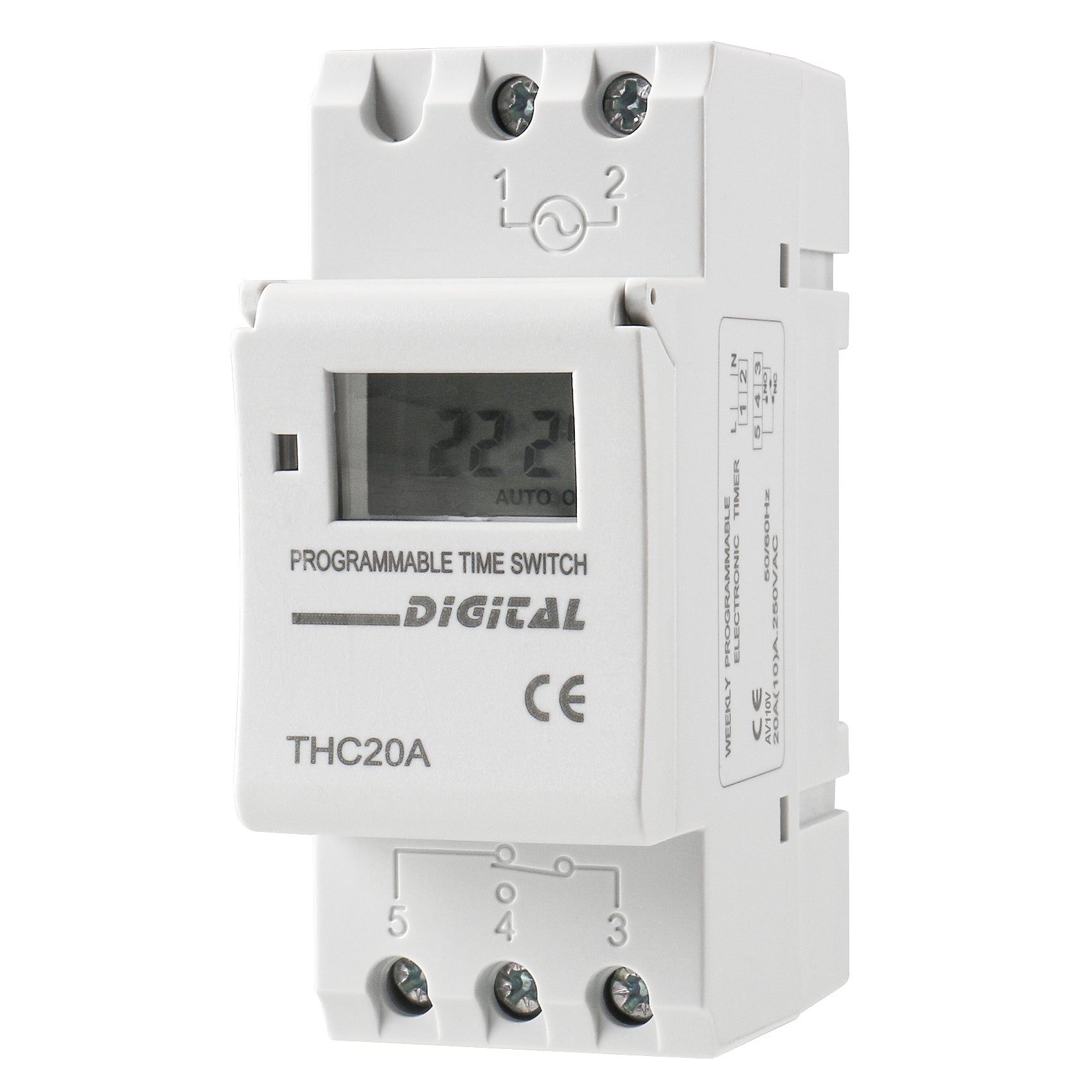 Baomain Digitaler LCD-Power-Wochen-Programmierbarer Timer THC20A 20A Amp 16 EIN & 16 AUS Wiederholungszeitschalter 110V/220VAC