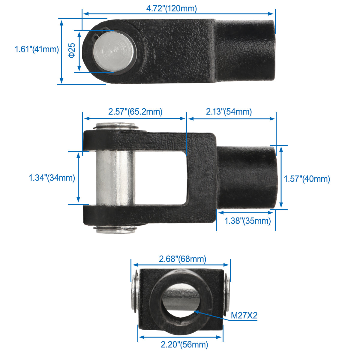 Baomain Fußflansch CY-125 für Fußmontage Arbeit mit pneumatischem Standardzylinder SC 125