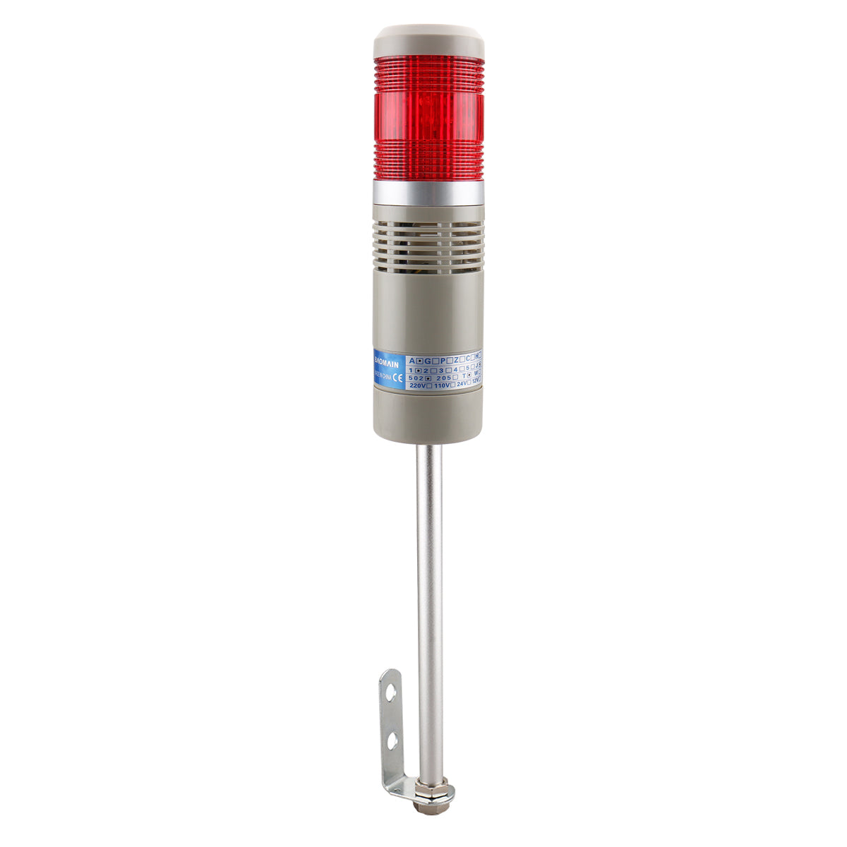 Baomain Industrial Signal Light Column LED Alarm Round Tower Light Indicator Continuous Light Warning Light Buzzer Red Green Yellow LTA-502TJ