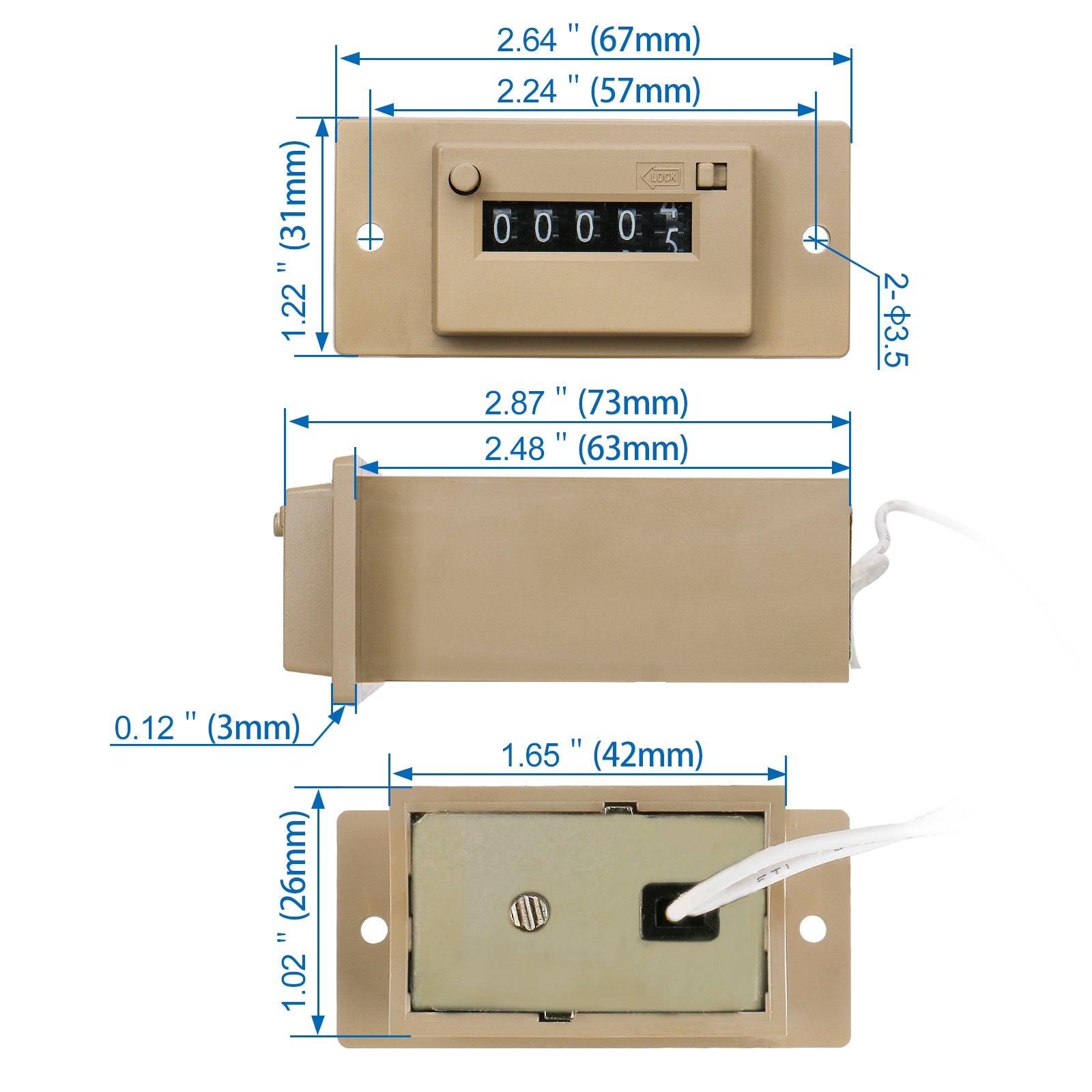 Baomain Magnetic Counter CSK5-YKW DC 12V/24V AC 110V/220V