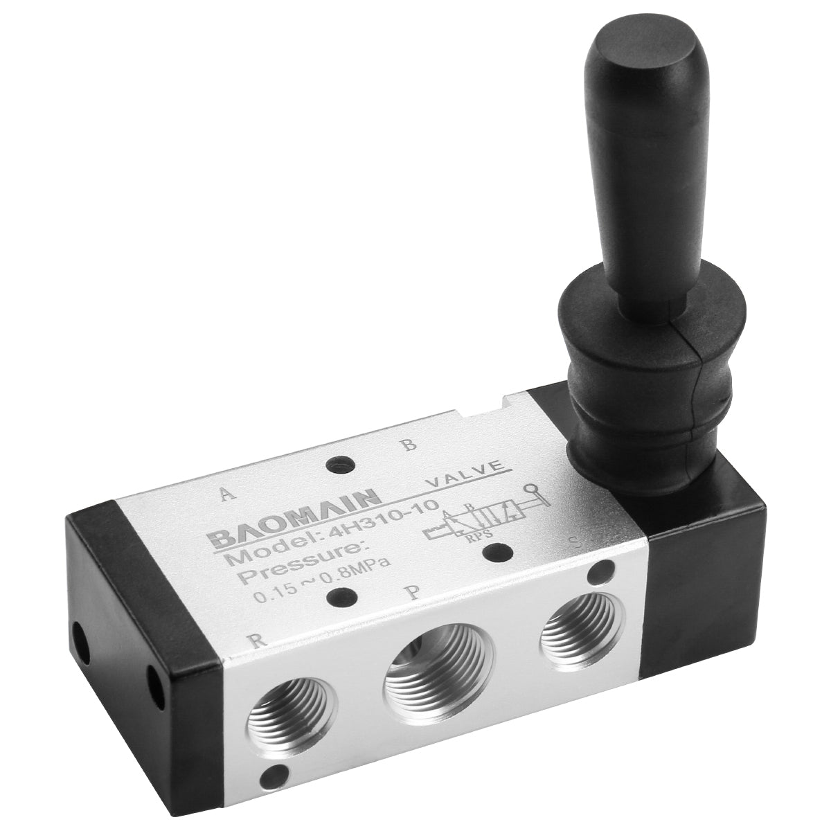 Baomain Manual Hand Lever Control Valve 4H310-10 G3/8" Air Inlet 5 Way 2 Position Pneumatic Solenoid Valve