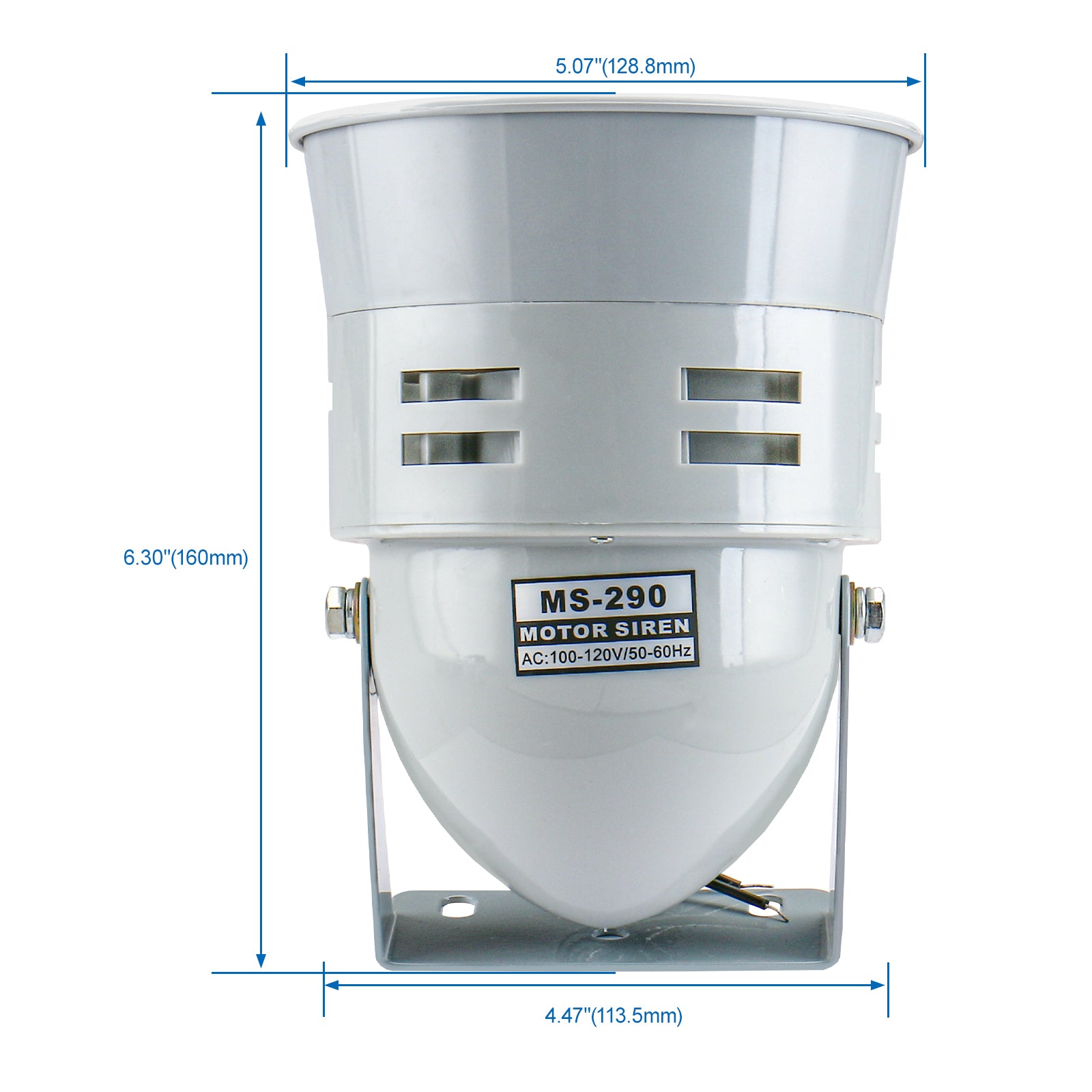 Baomain Motorsirene 110DB DC12V/DC24V AC110V/220V Tonalarm Industriezubehör Grau MS-290