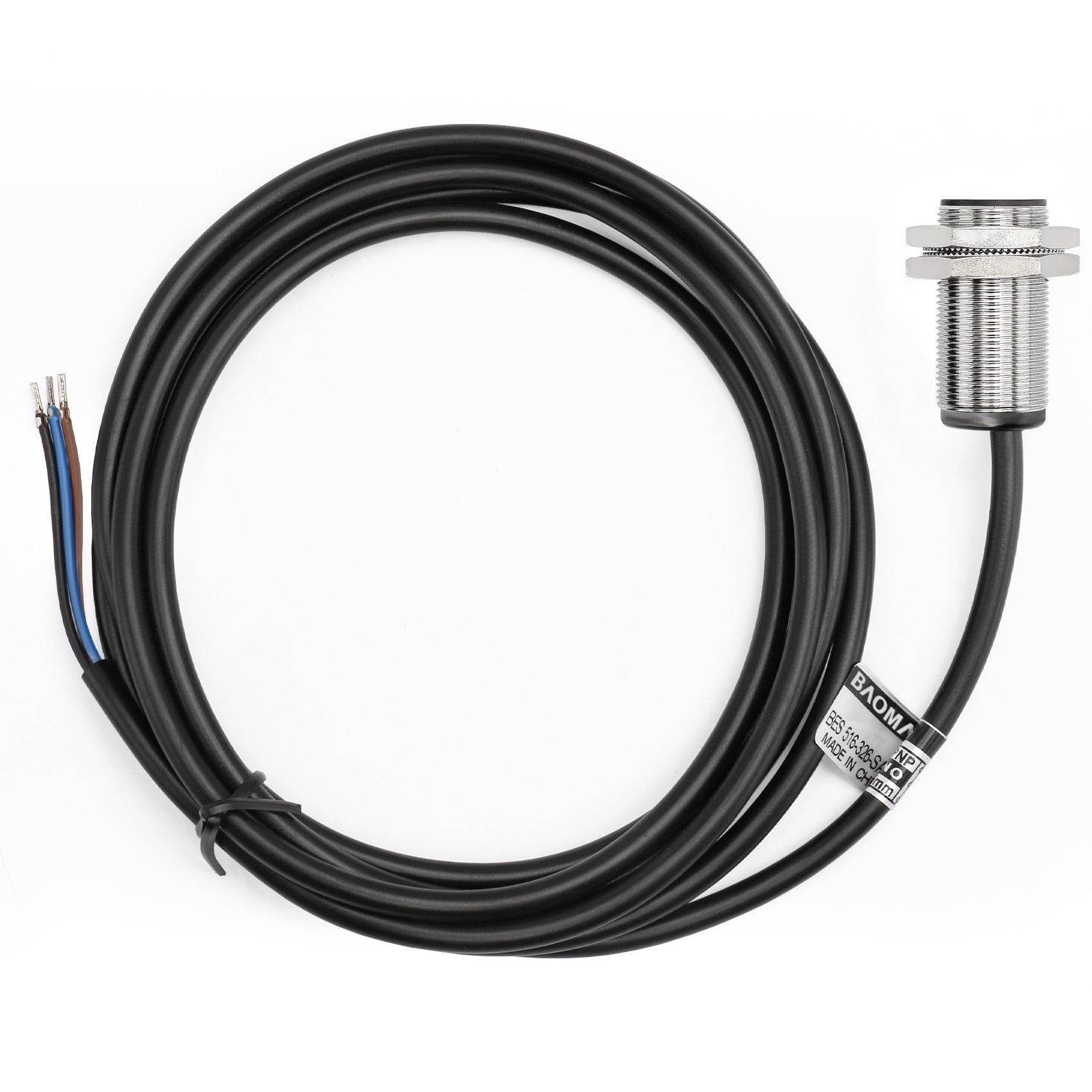 Baomain Näherungssensorschalter BES 516-326-SA PNP NO 10-30 VDC 130 mA 1-15 mm Erfassungsabstand 3-adrig