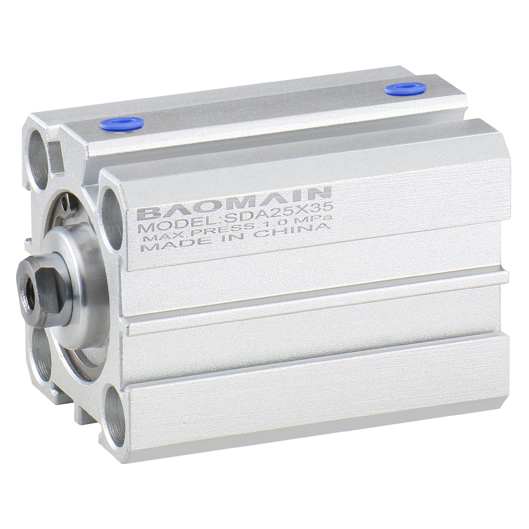 Baomain Compact Thin Pneumatic Air Cylinder SDA-25 Series 25mm Bore Double Action M5 Port - BAOMAIN