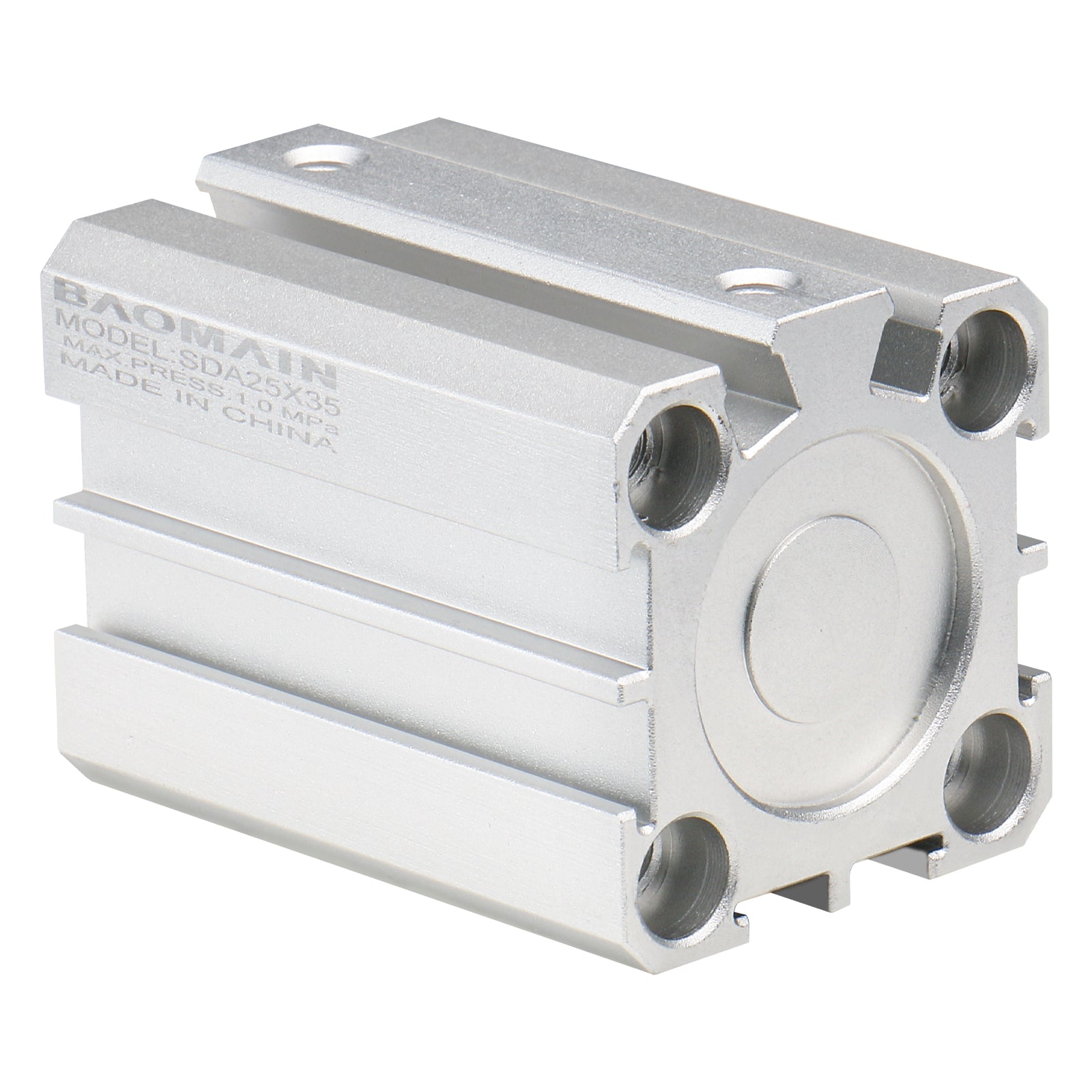 Baomain Compact Thin Pneumatic Air Cylinder SDA-25 Series 25mm Bore Double Action M5 Port - BAOMAIN
