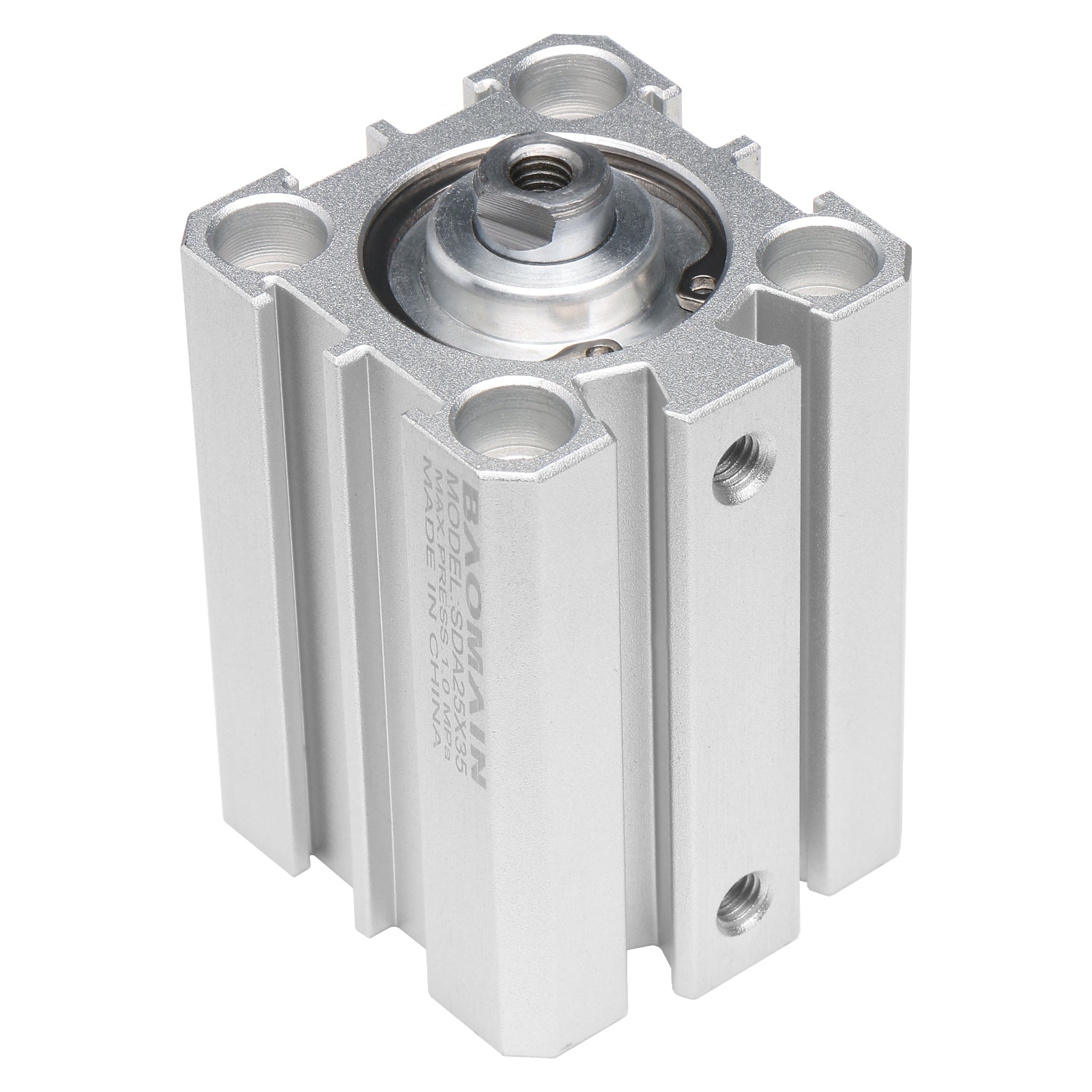 Baomain Compact Thin Pneumatic Air Cylinder SDA-25 Series 25mm Bore Double Action M5 Port - BAOMAIN