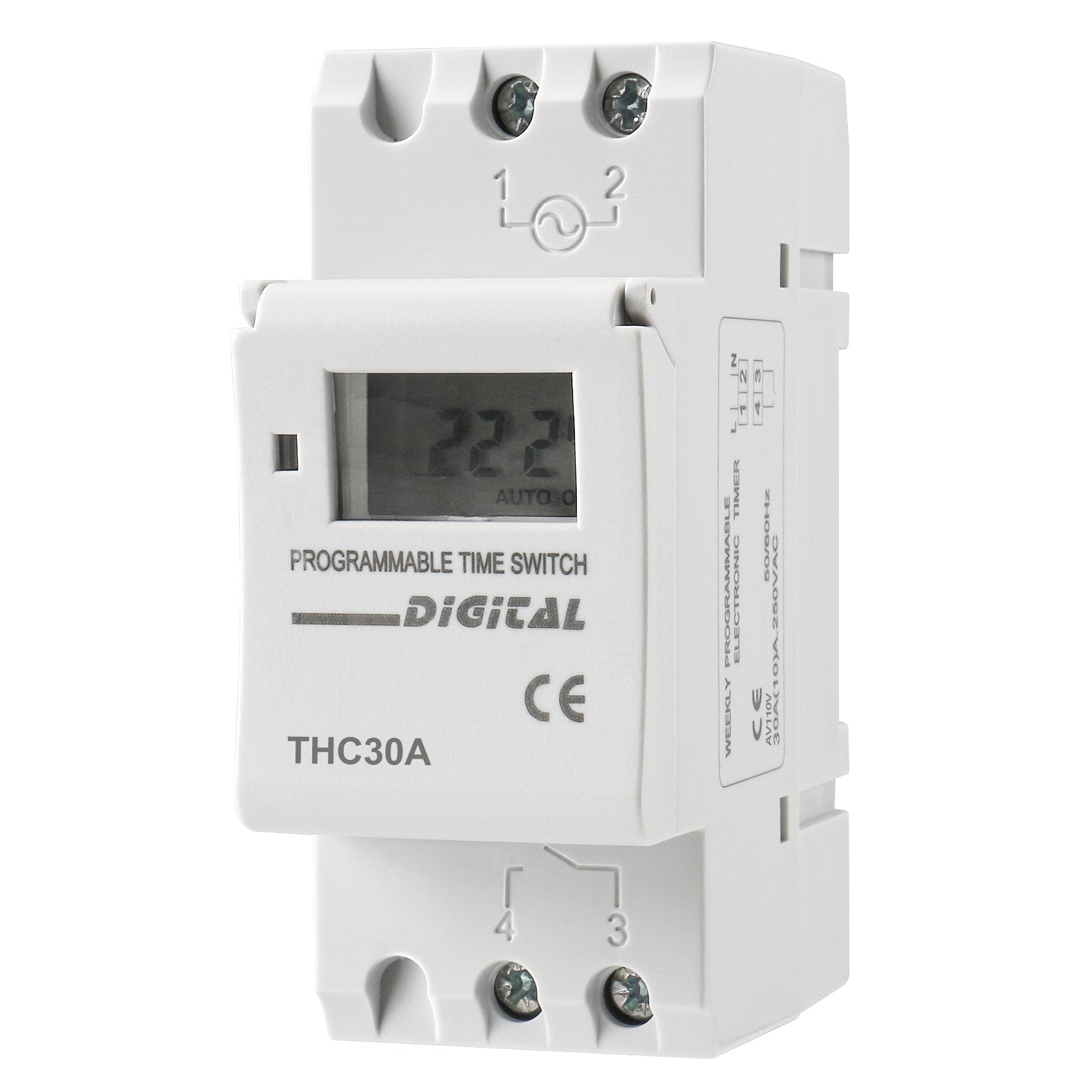 Baomain Digitaler LCD-Power-Wochen-Programmierbarer Timer THC30A 30A Amp 16 EIN & 16 AUS Wiederholungszeitschalter 110V/220VAC