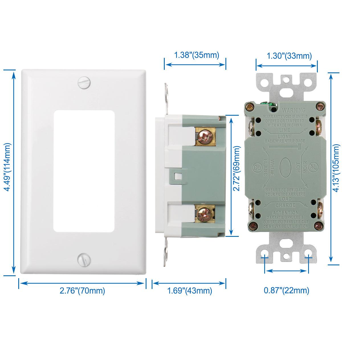 BAOMAIN GFCI Outlet Receptacle 20Amp 120VAC 60Hz Weather-Resistant and Tamper-Resistant, Ground Fault Circuit Interruptor, GFI UL&CUL listed White - BAOMAIN