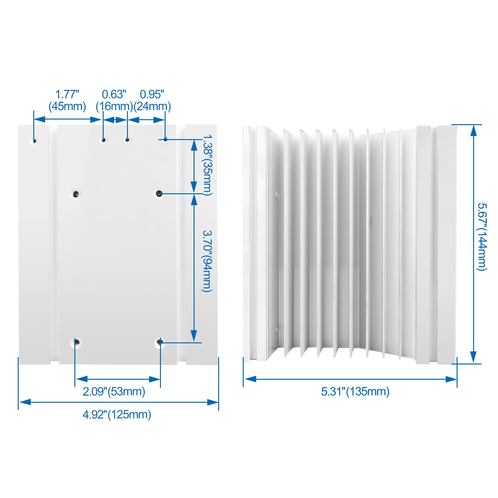 Baomain 300A 1600V Heat Sinks Aluminum for Bridge Rectifier,  MDQ-300A Diode Module - BAOMAIN