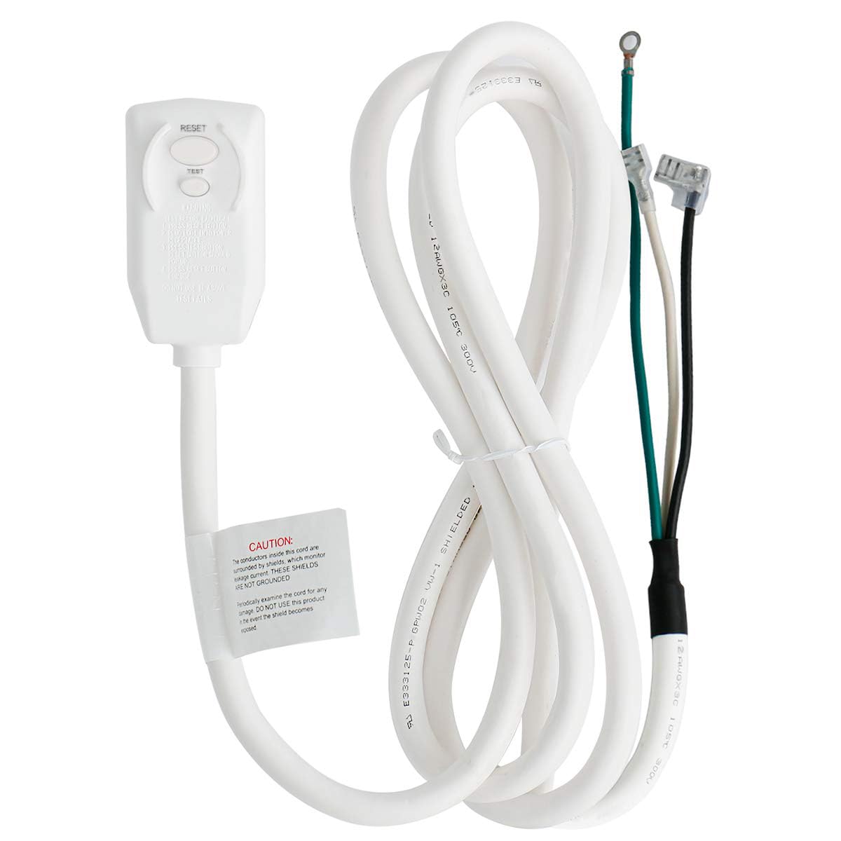 BAOMAIN 240 VAC 20 Ampere 4800 W 12 AWG LCDI-Netzkabelstecker 60 Hz NEMA 6-20P für A/C-Klimaanlage, UL-zertifiziert, 7,5 FT Ersatz für Leckstromerkennungsunterbrecher, weiß