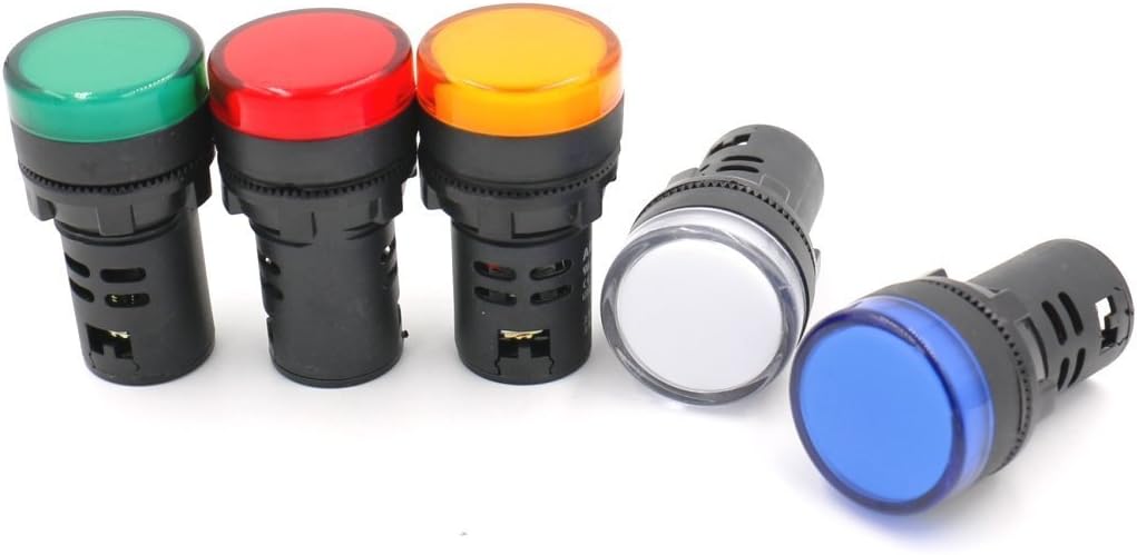 Baomain LED Kontrollleuchte Pilot Signallampe AD16-22DS Grün/Gelb/Rot/Blau/Weiß