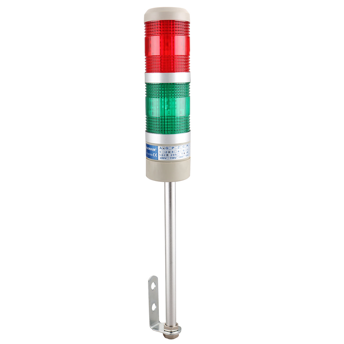 Baomain Industrial Signal Light Column LED Alarm Round Tower Light Indicator Continuous Light Warning Light Red Green LTA-502T - BAOMAIN