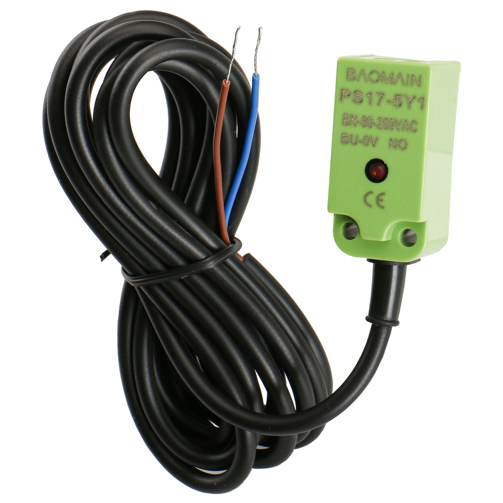 Baomain Quadratischer induktiver Näherungssensorschalter PS17-5Y1 NO AC 110-220 V, 5 mm Erfassungsabstand 2-adrig