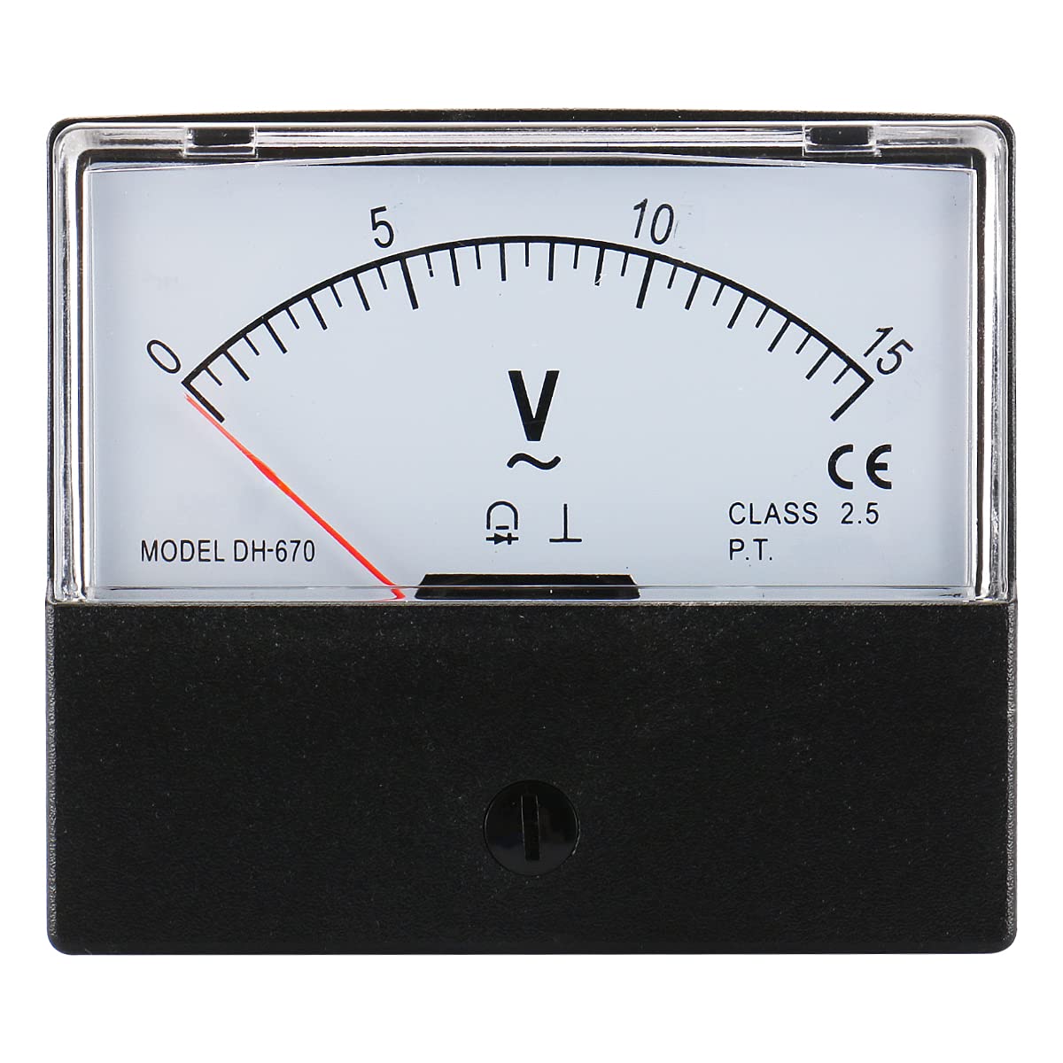 Baomain Voltmeter DH-670 AC 0-15V/30V/50V/100V/300/500V Rectangular Class 2.5 Analog Panel Volt Voltage Meter