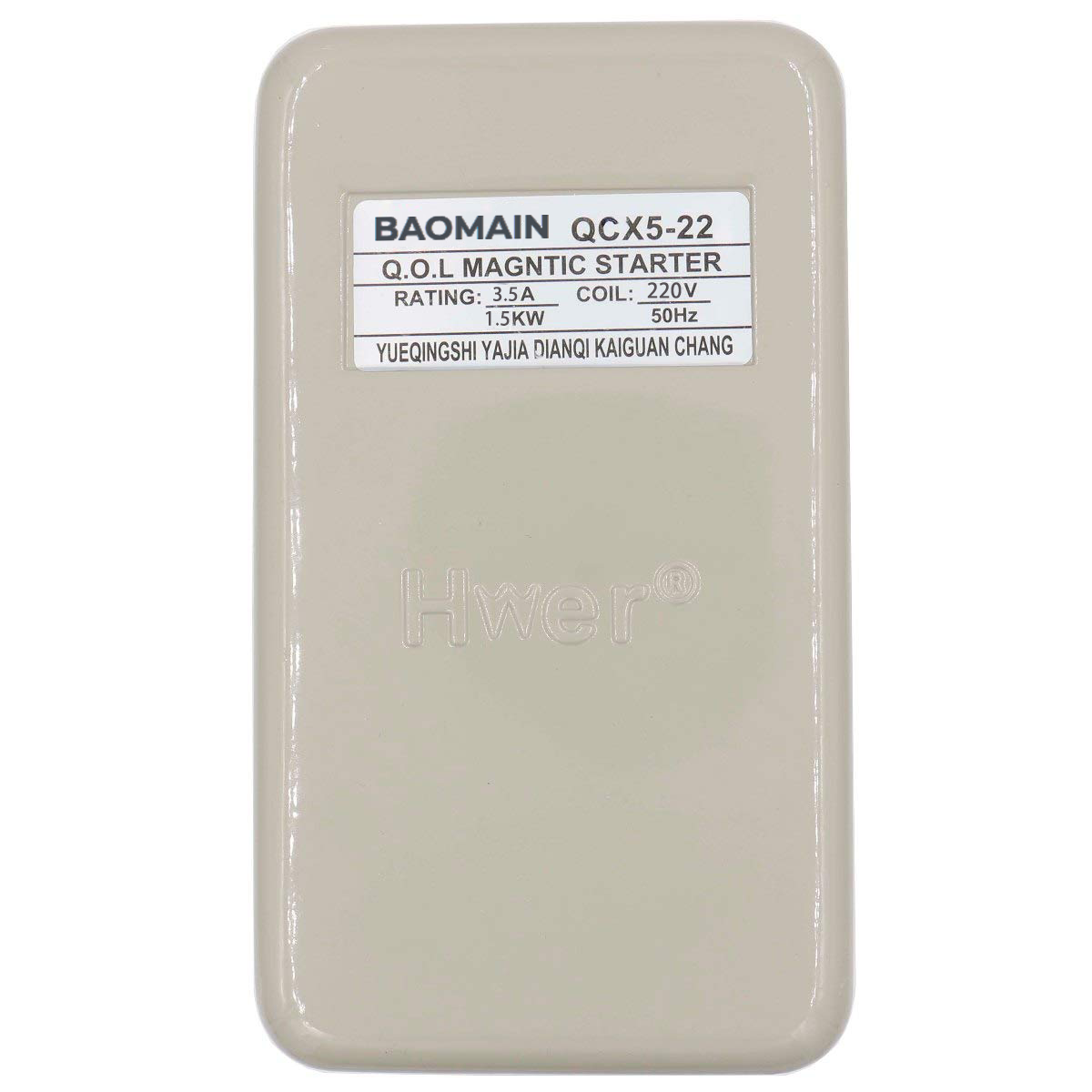 Baomain Three Phase Motor Magnetic Starter QCX5-1.5KW 2 HP 3Pole Control 220V Coil 2.2-3.5A