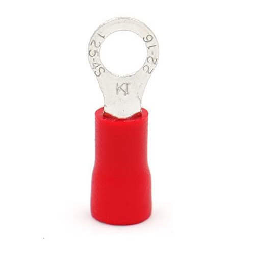 Baomain Ring Ground Insulated Wire Connector Electrical Crimp Terminal 18-22AWG 100PCS