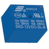 Baomain Mini PCB Power Relay SRD-12VDC-SL-C 24VDC SPST 10A 250VAC/28VDC 5 Pin 10 Pack