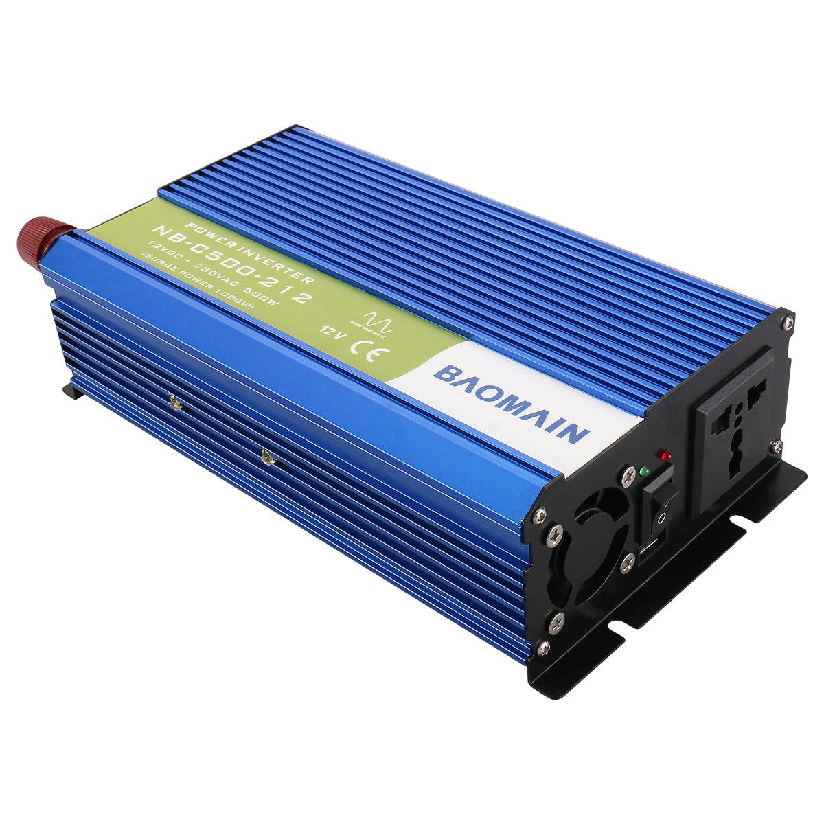 Baomain NB-C500-212 12 V auf AC 230 V 300 W Auto-Leistungstransformator mit Universaladapter und USB-Ladeschnittstelle