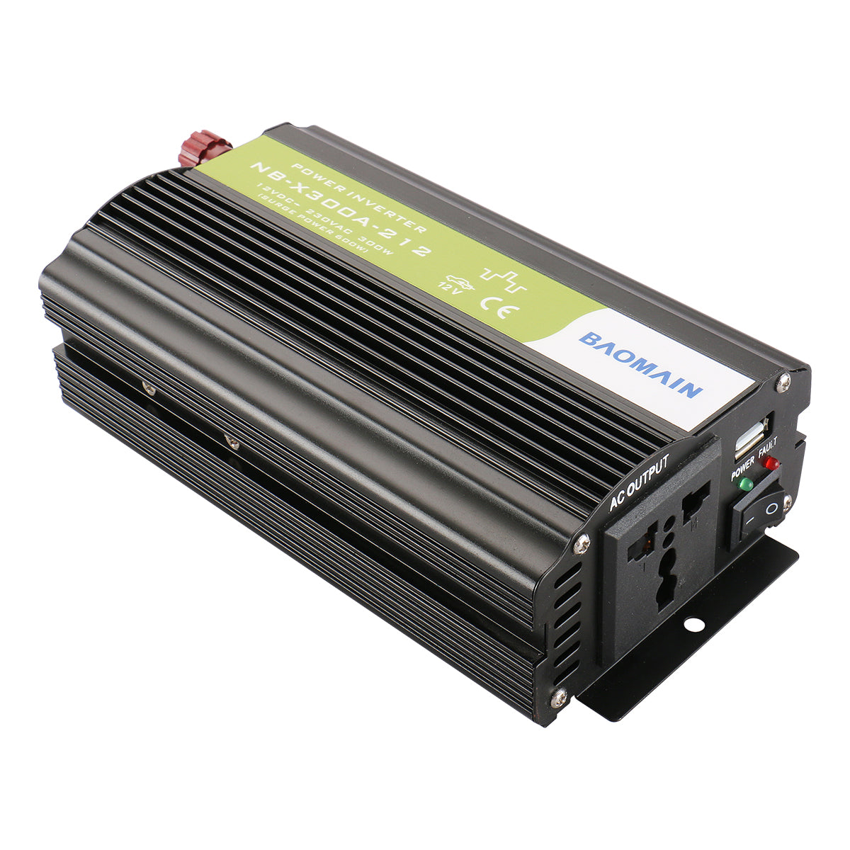 Baomain NB-X300A-212 12V auf AC 230V 300W Auto-Leistungstransformator mit Universaladapter und USB-Ladeschnittstelle
