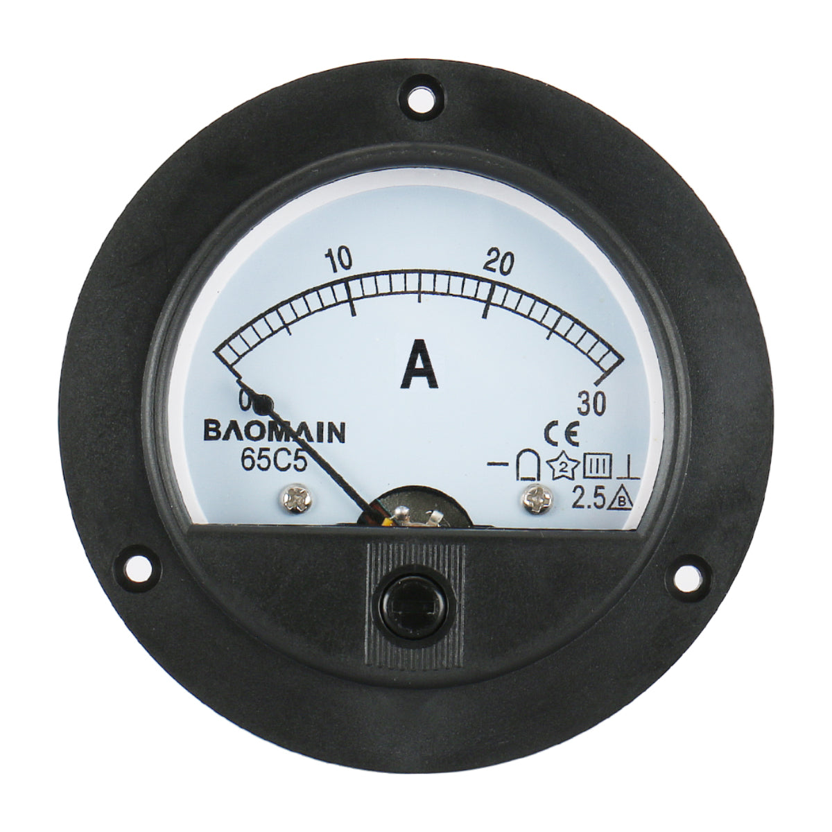 Baomain Ampere-Panelmeter, analoges Amperemeter, 65C5, DC 1A/2A/3A/5A/10A/15A/20A/30A, Klasse 2,5, CE-gelistet