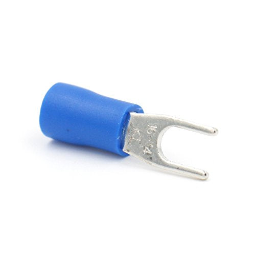 Baomain SV 2-3.5 Spade Terminal Vinyl Insulated - Single Crimp 1.5-2.5 qmm 16-14 Wire Size, 6 3.7mm Stud Size Blue 1000pcs