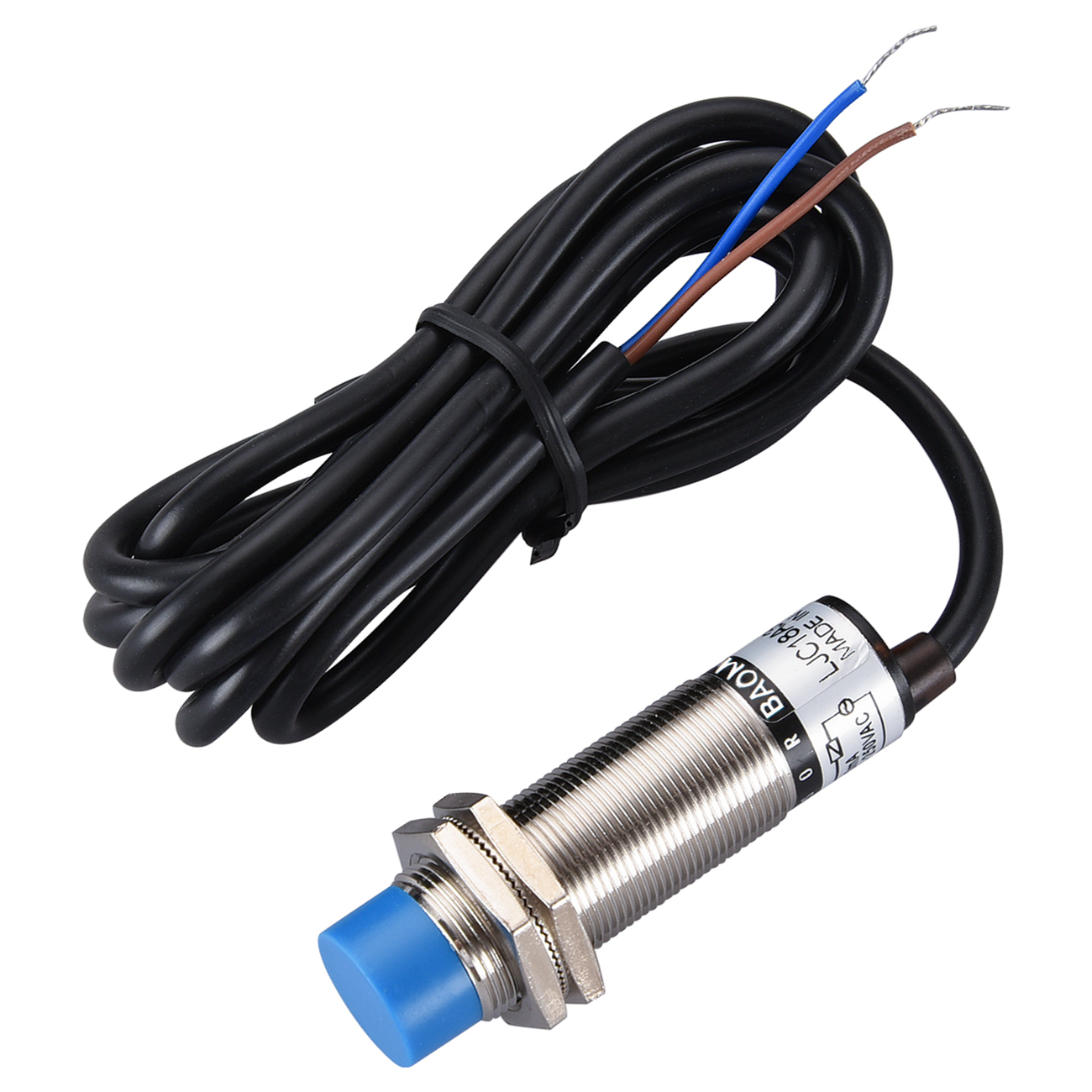Baomain M18 Capacitance Proximity Sensor Switch LJC18A3-B-J/EZ NO AC 90-250V 400mA Detect 1-10 mm