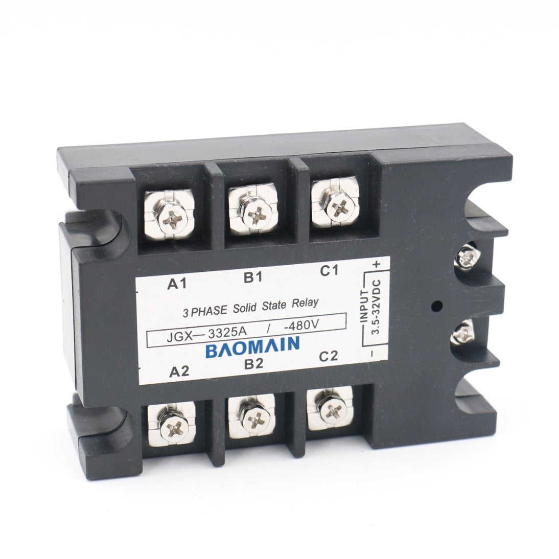 Baomain 3 Phase Solid State Relay JGX-3325A 3.5-32 VDC Input 480VAC 25 Amp Output - BAOMAIN