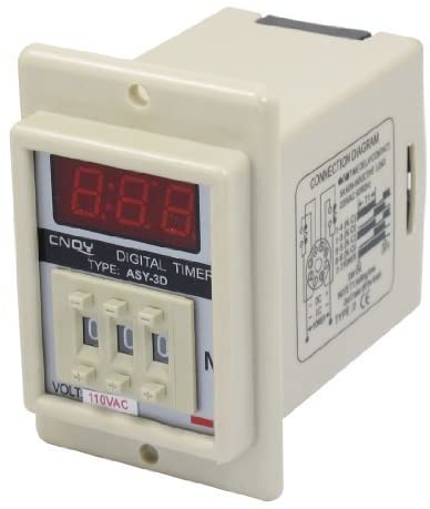 Baomain Digitales Timer-Zeitrelais ASY-2D DC 12 V/24 V/36 V AC 12 V/24 V/36 V/110 V/220 V 380 V 0,1–99,9 Minuten 8 Pins