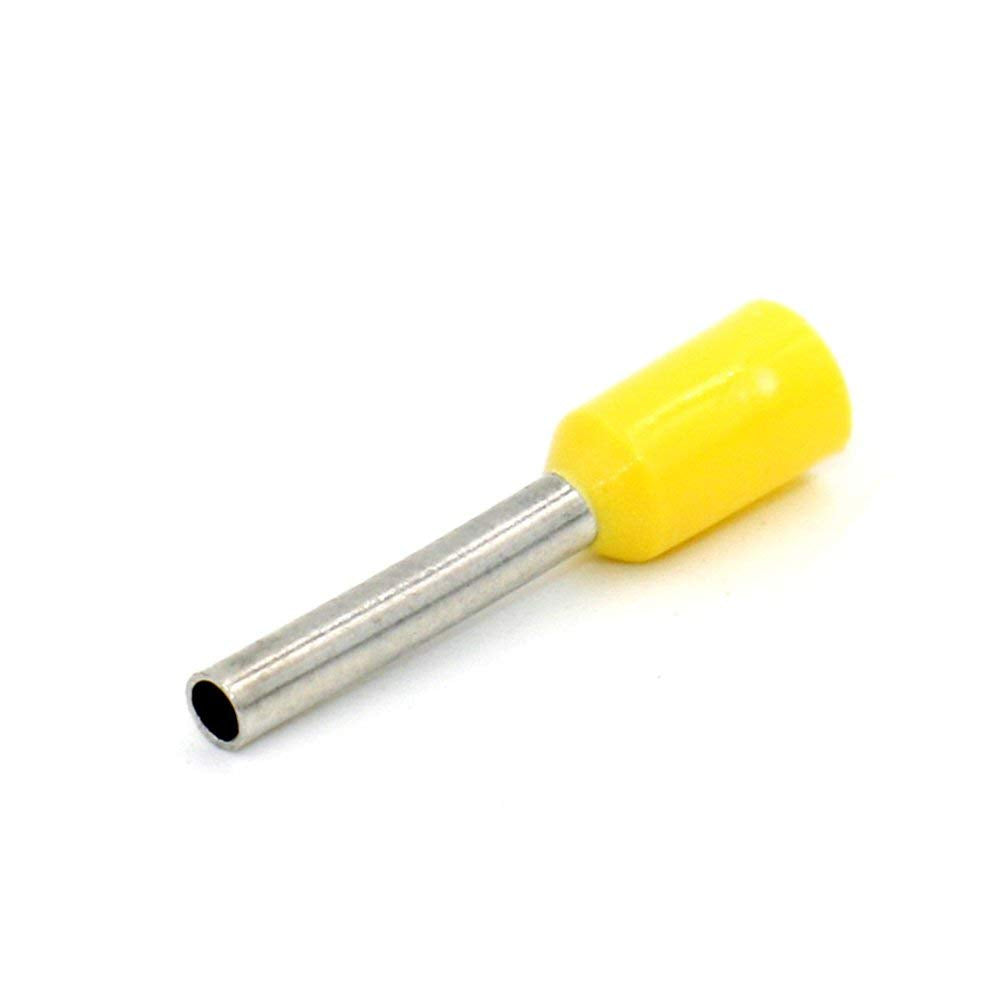 Baomain AWG 18/1.0mm² Wire Copper Crimp Connector Insulated Ferrule Pin Cord End Terminal Yellow E1010 Pack of 1000