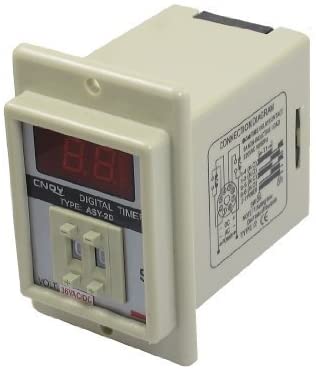 Baomain Digitales Timer-Zeitrelais ASY-2D DC 12 V/24 V/36 V AC 12 V/24 V/36 V/110 V/220 V 380 V 1-99 Sekunden 8 Pins