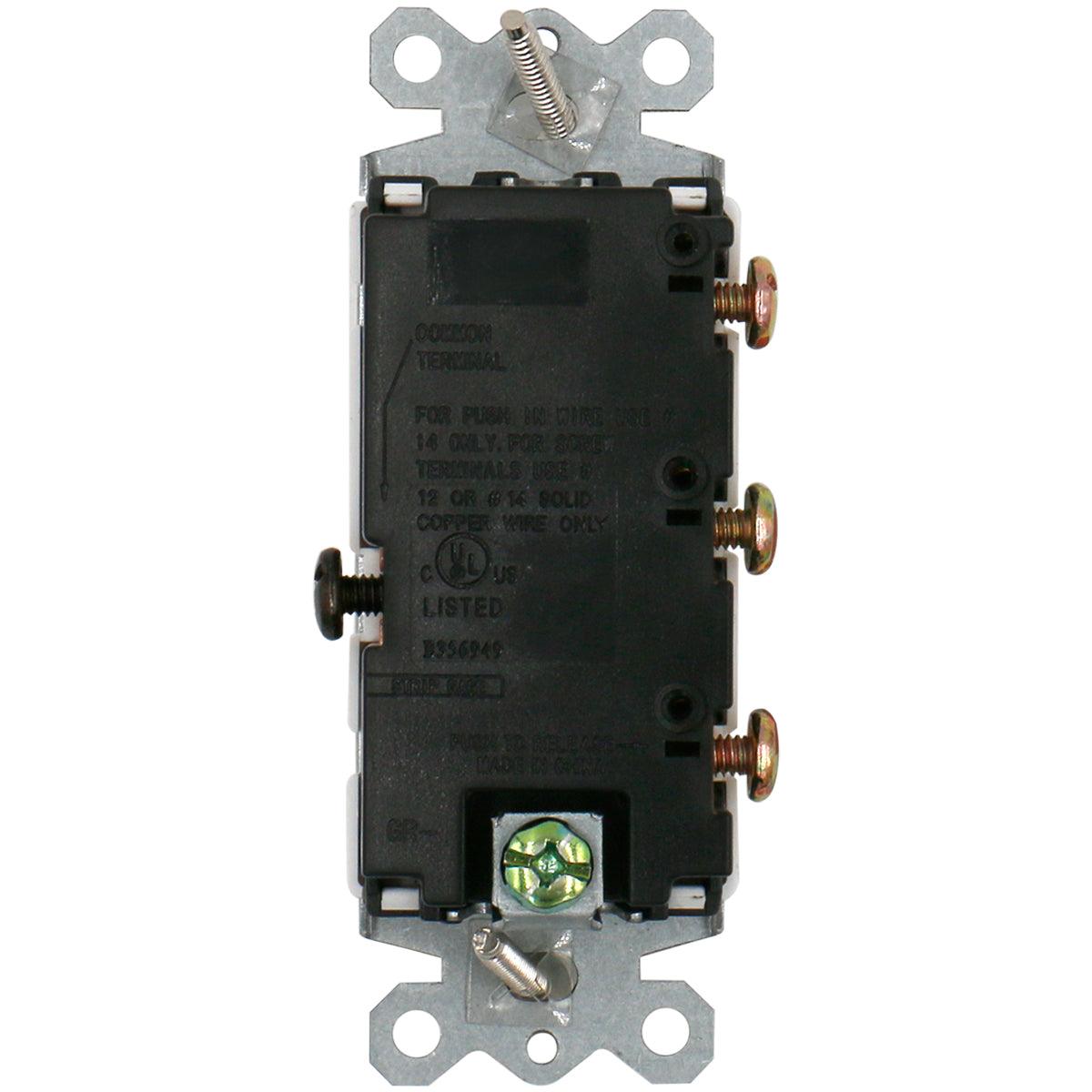 Triple Three-Function Rocker Switch Commercial Grade 15 Amp 120 Volt UL&CUL White - BAOMAIN