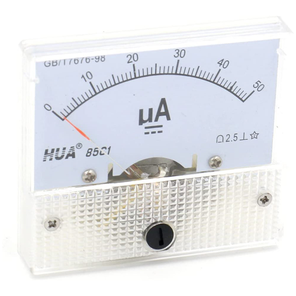 Baomain Analoges Amperemeter 85C1 DC 50μA/100μA/200μA/500μA Panelmeter Messgerät Strom Analog