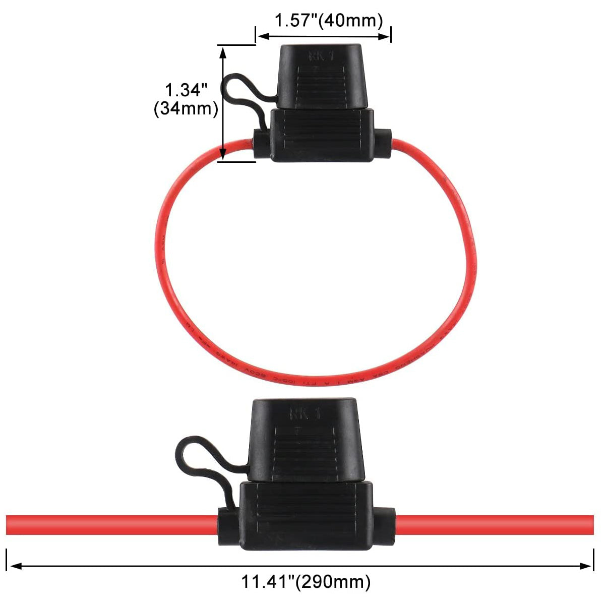 Baomain Inline-Sicherungshalter, 14 AWG, ATO/ATC, für Auto, LKW, Boot, Motorrad, wasserdicht, 5 Stück