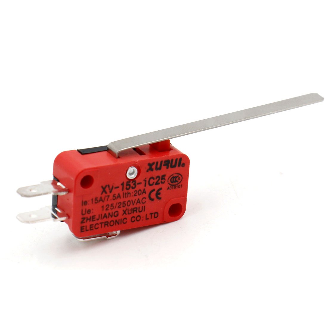 Baomain Mikroschalter V-153-1C25 Momentan langer gerader Scharnierhebelarm SPDT Snap Action