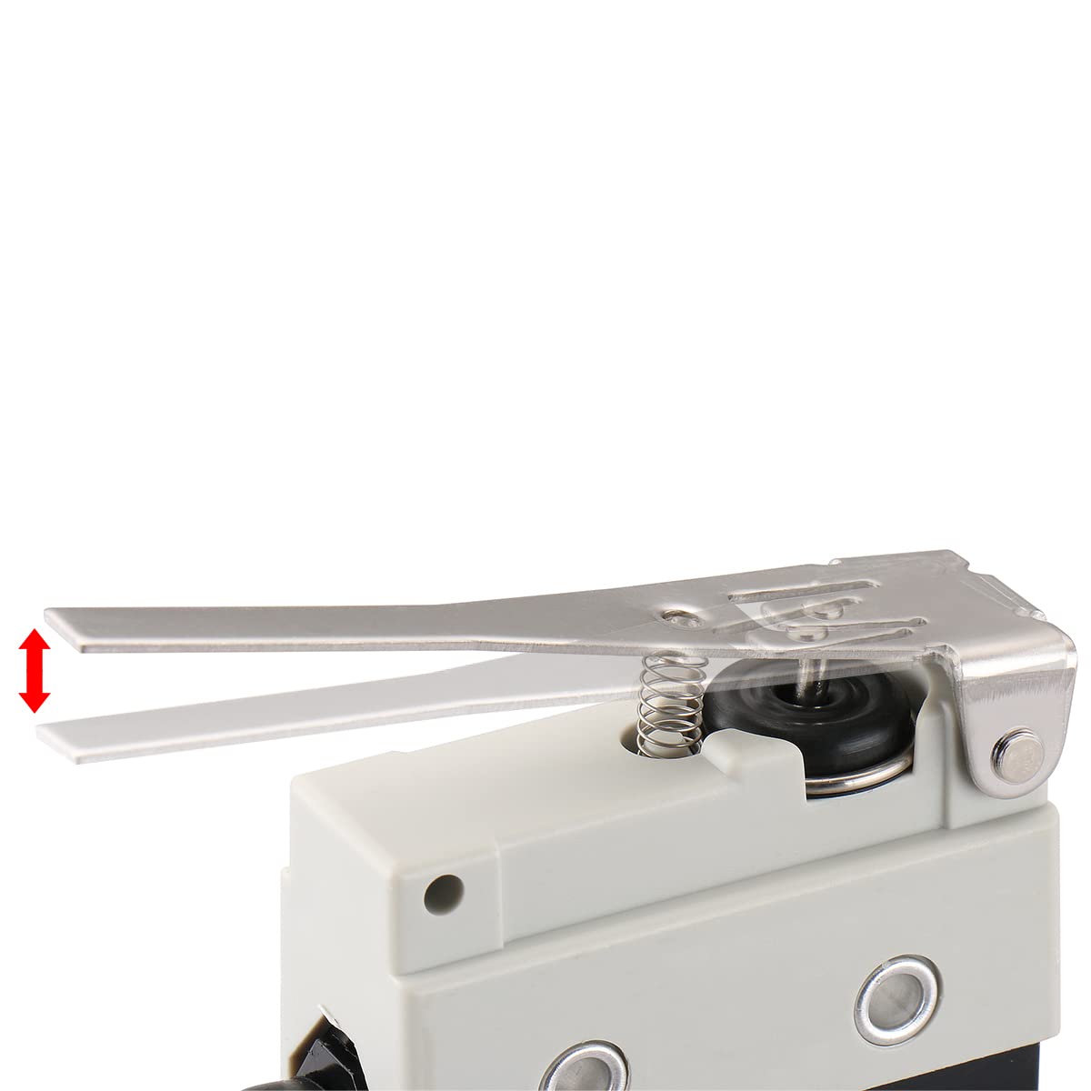 Baomain Endschalter, langer Scharnierhebel, Momentantyp SPDT 1NC+1NO AC DC 380V 10A Mikroschalter TZ-7120