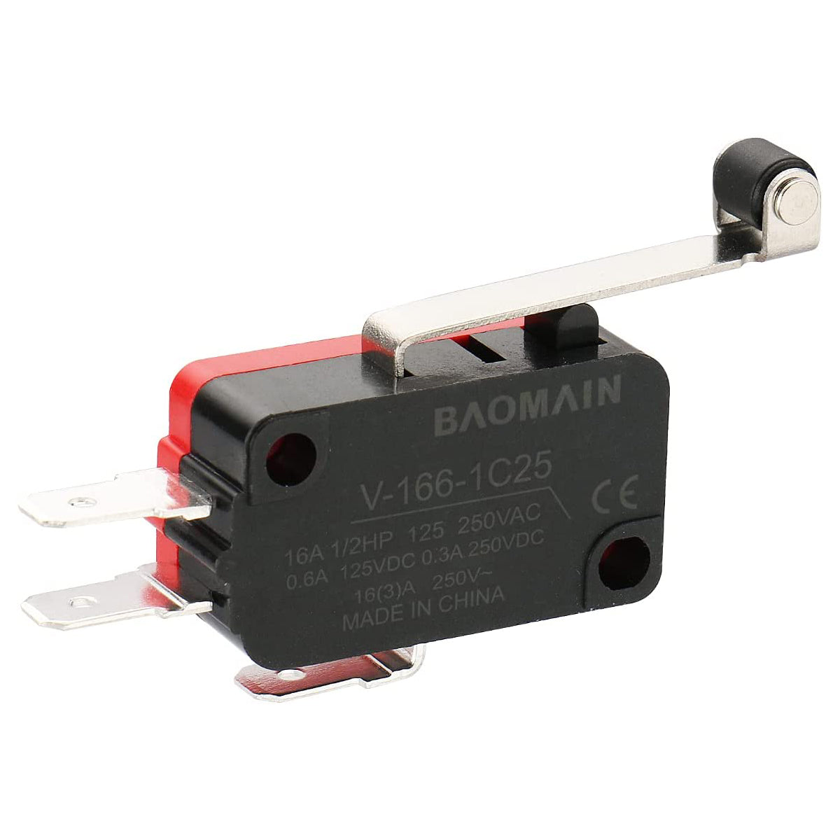 Baomain Mikroschalter V-166-1C25 Rollenhebelarm SPDT NO/NC Momentan