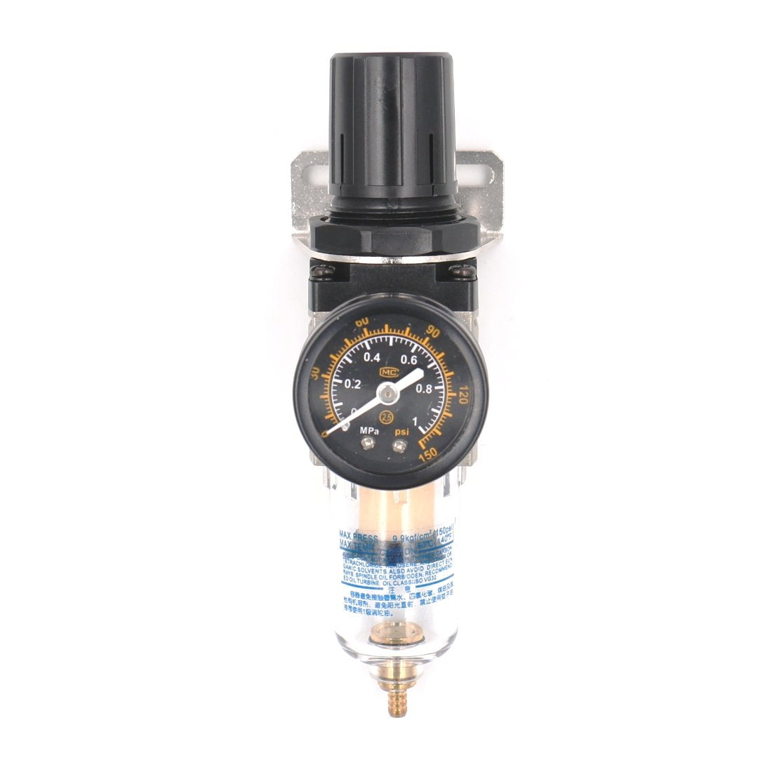 Baomain Luftquellenbehandlung AW2000-02 1/4" PT mit 0-1 MPa Luftdruckmessgerät